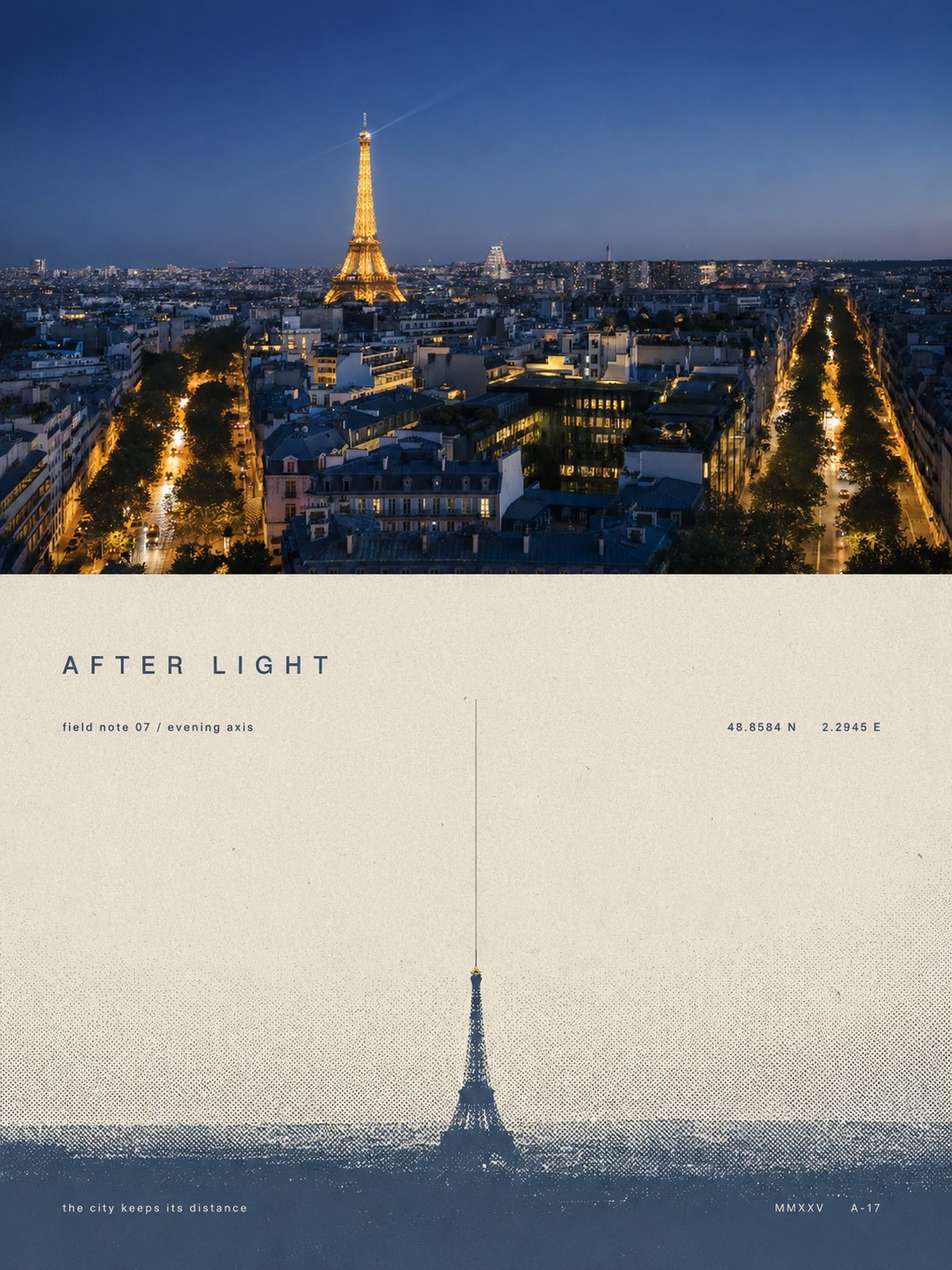 Minimal Halftone Screen-Print Poster photo art example