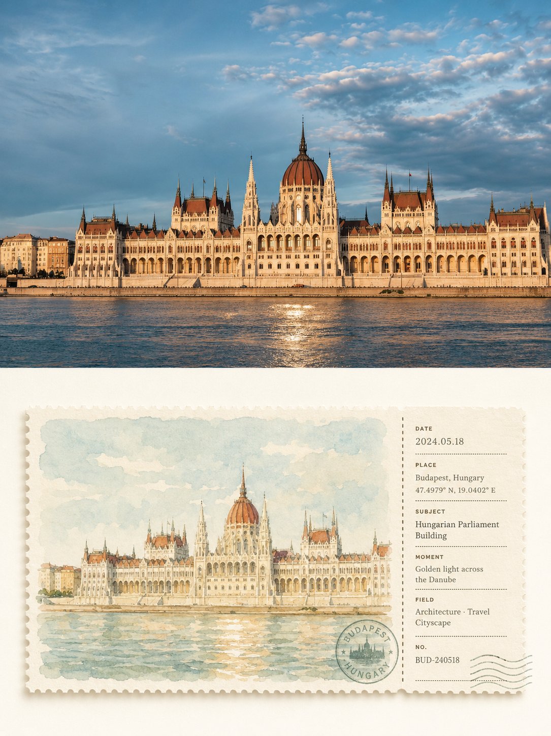 Watercolor Travel Ticket photo art example