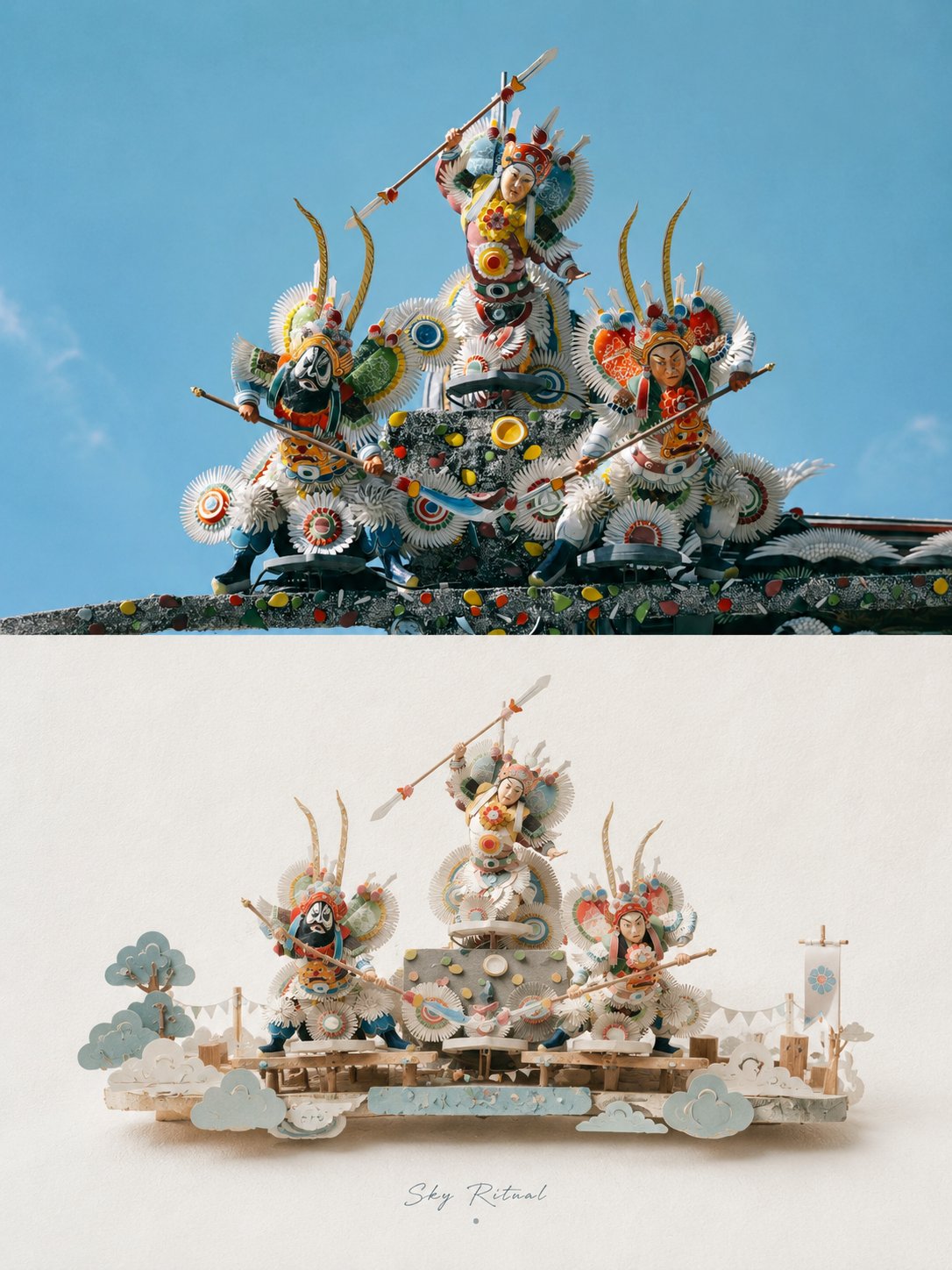 Miniature 3D Paper-Craft Scene photo art example