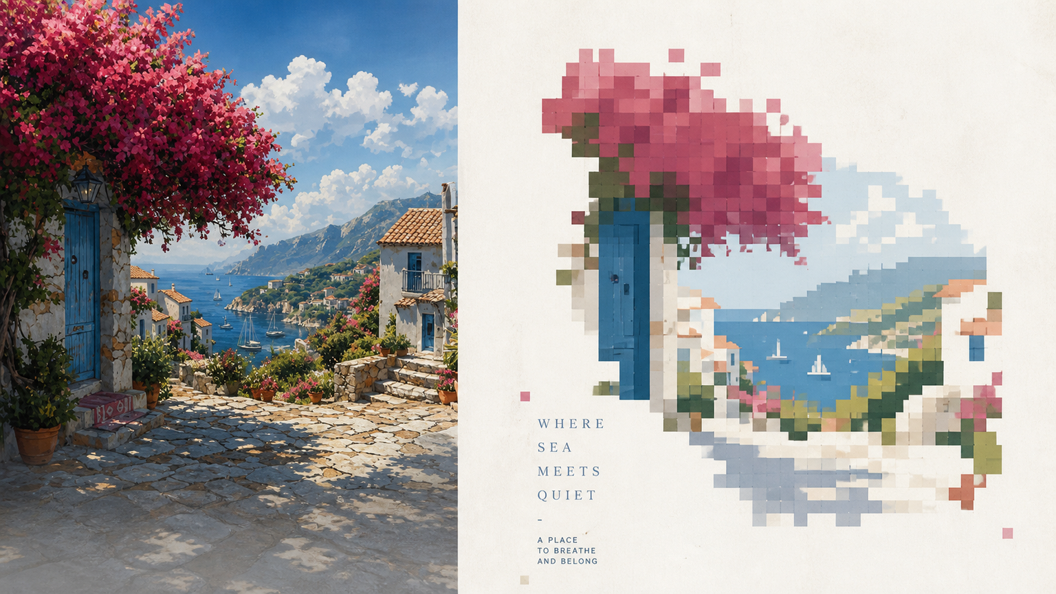 Pixel-Mask Color-Block Collage artwork example 2