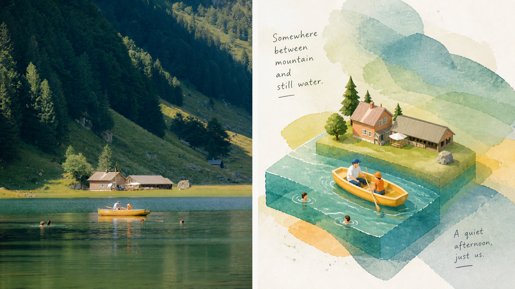 Naive Watercolor Isometric Fusion artwork example 3