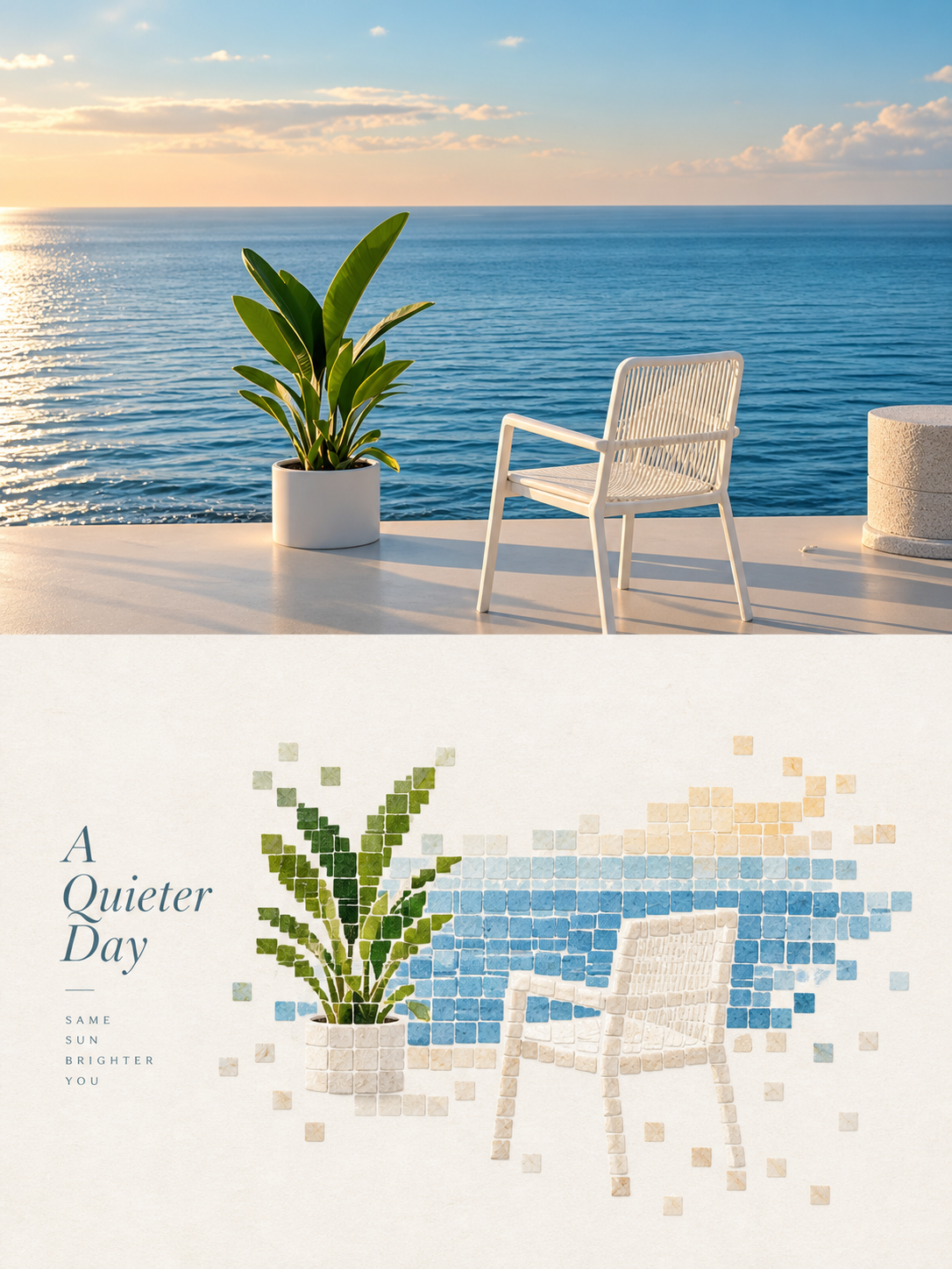 Minimal Shell-Pixel Landscape artwork example 3