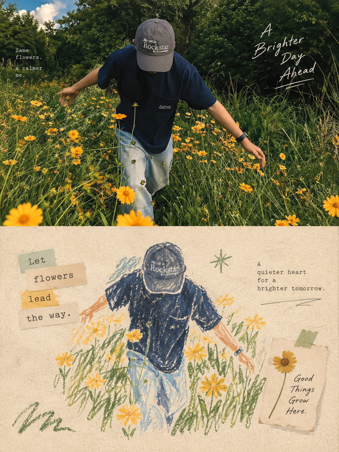 Kraft Paper Crayon Collage photo art example
