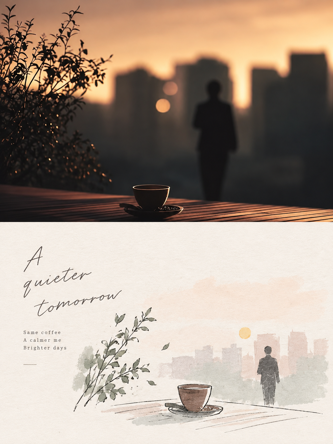 Fine-Line Wash Collage Illustration photo art example