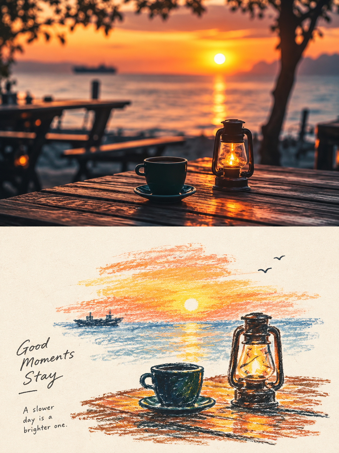 Naive Crayon Oil-Pastel Illustration photo art example