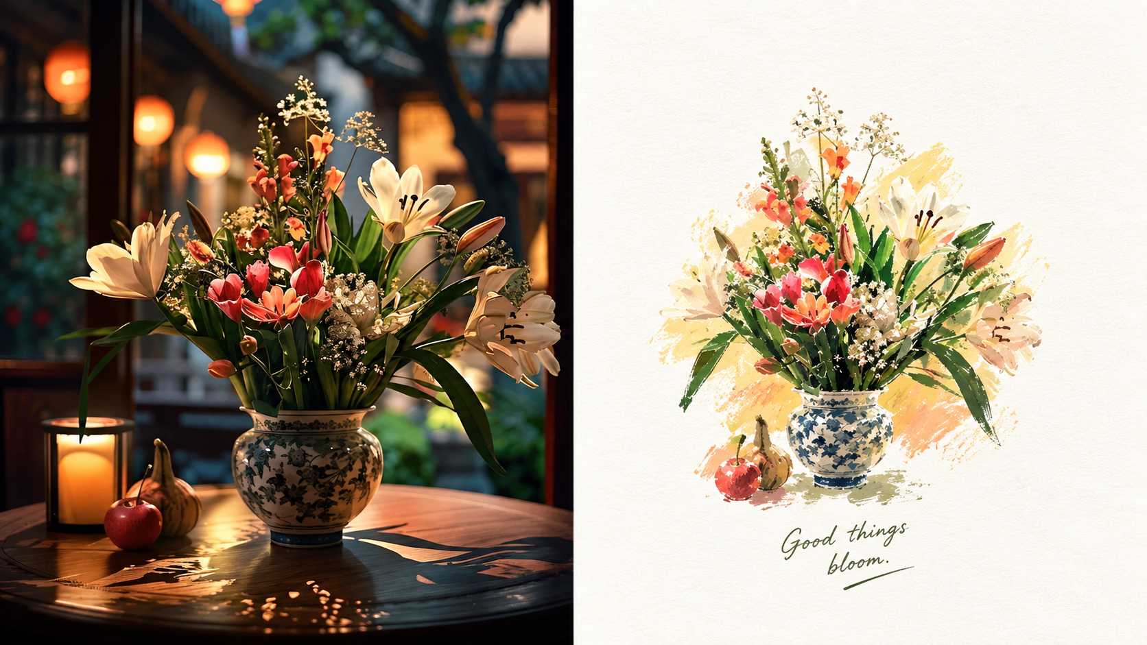 Gouache Dry-Brush Vignette artwork example 2