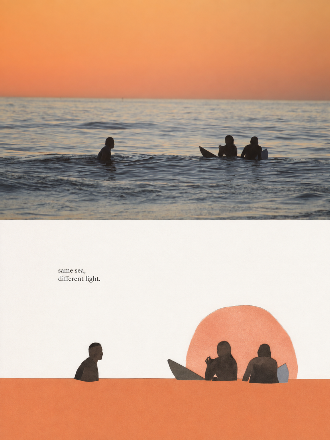 Split Color-Field Paper Collage photo art example