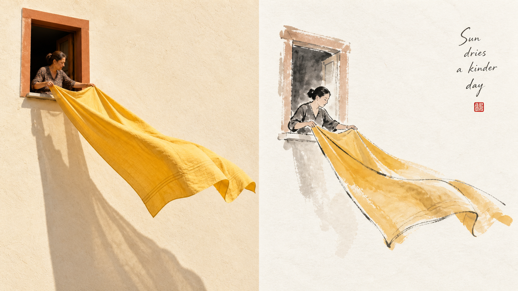 Literati Ink-and-Color Vignette artwork example 2