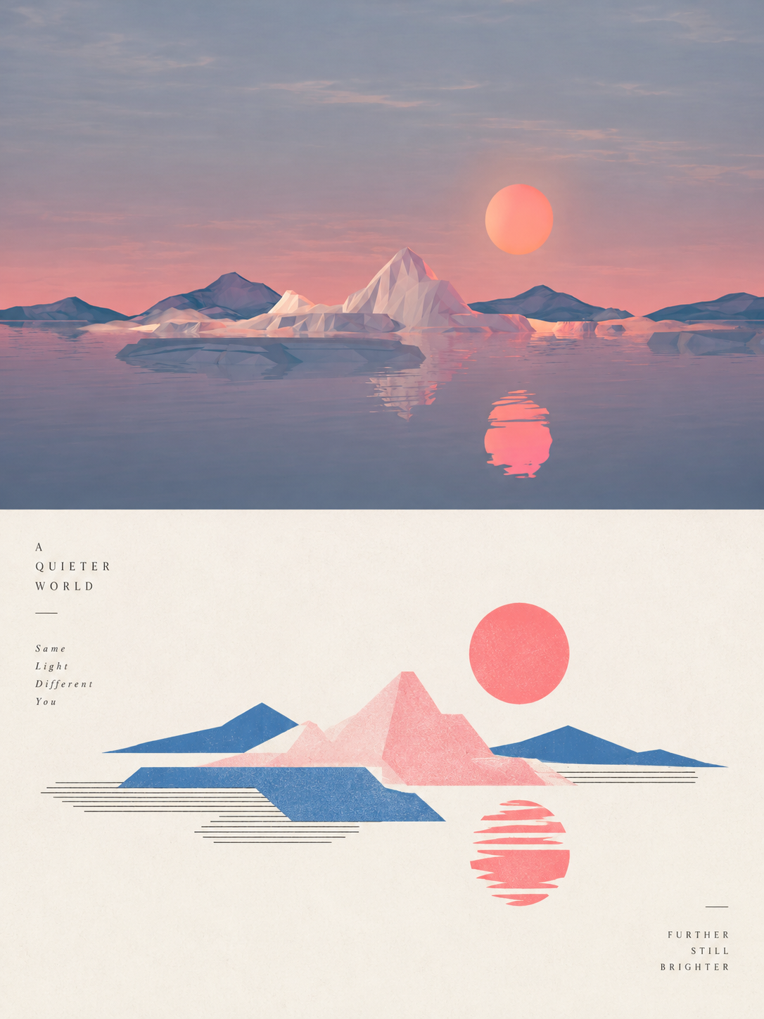 Blue-Pink Modernist Graphic Poster artwork example 3