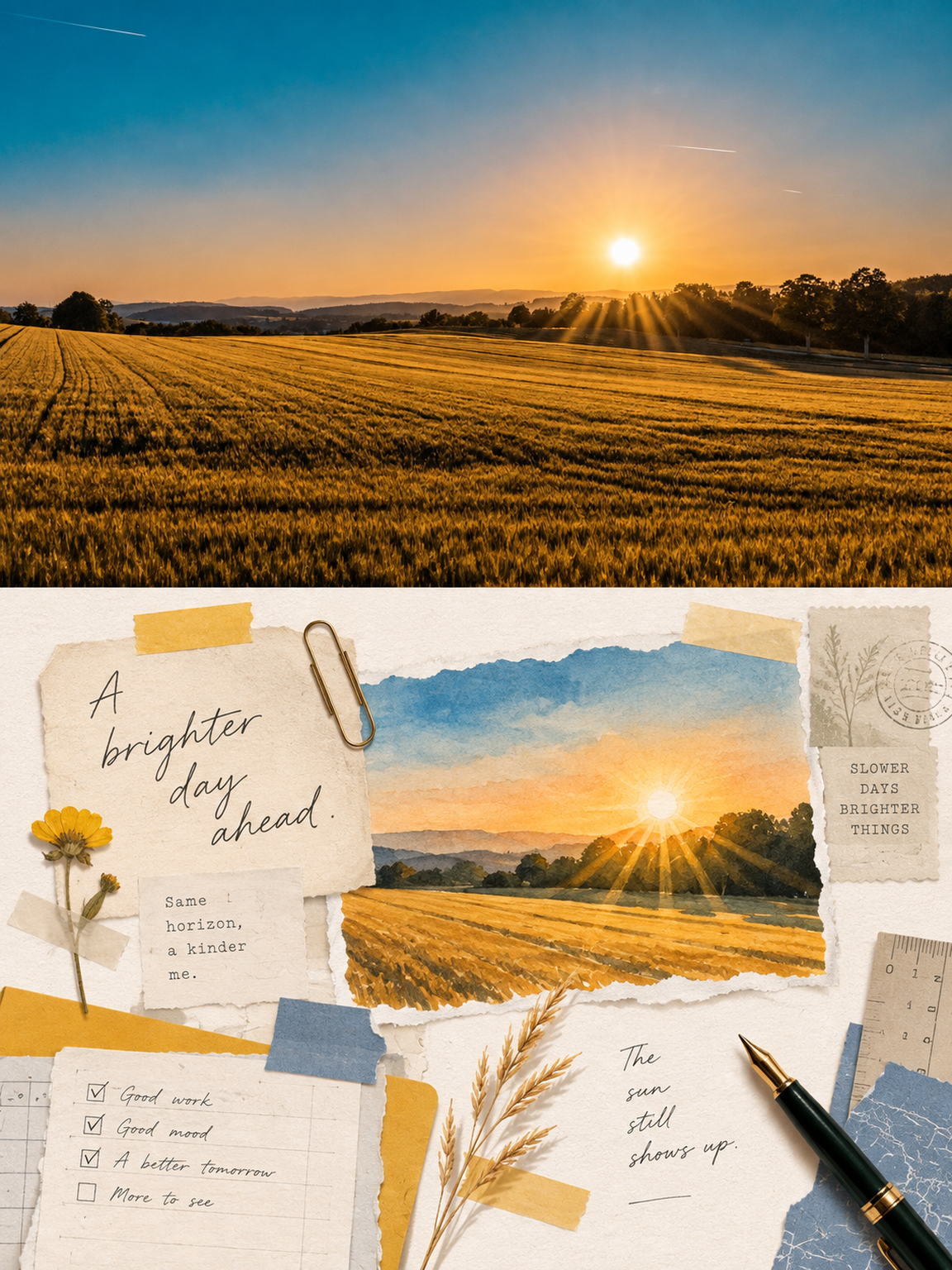 Office Stationery Collage Illustration photo art example